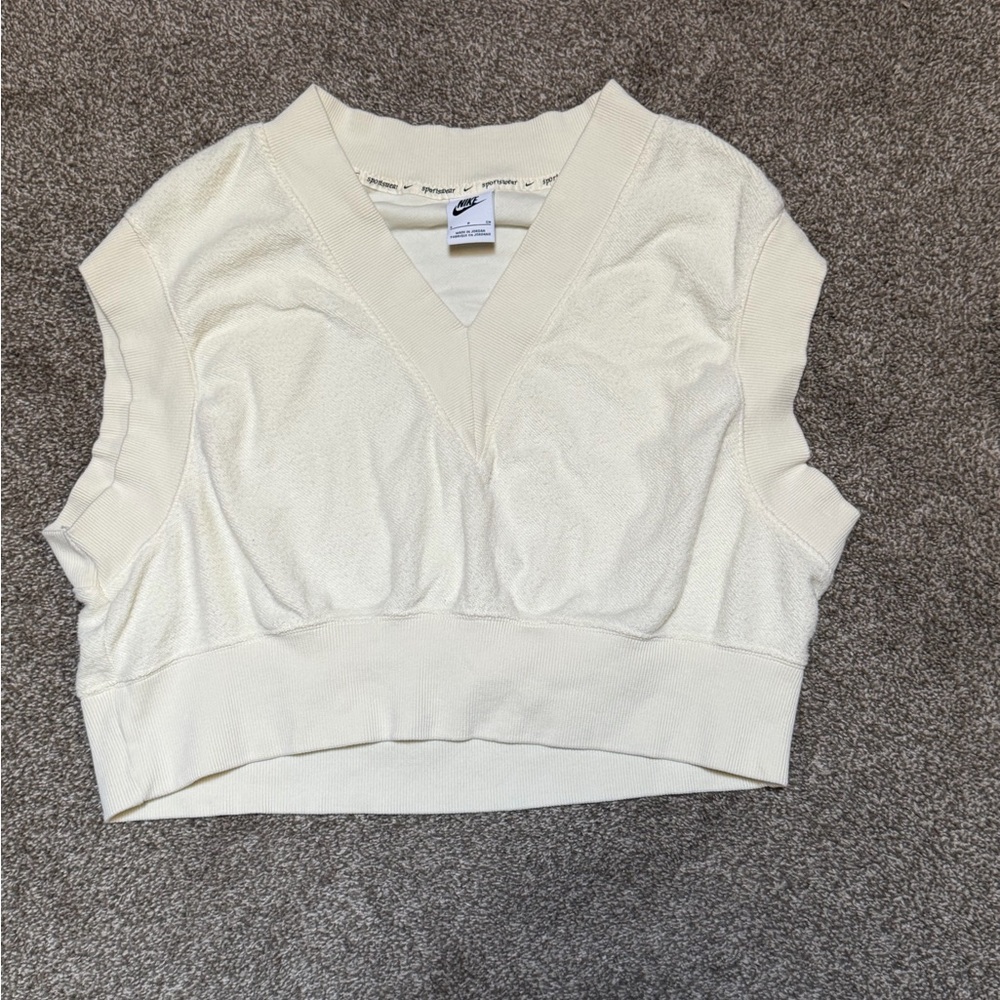 Vintage Nike Off-White V-Neck Sportswear Tank